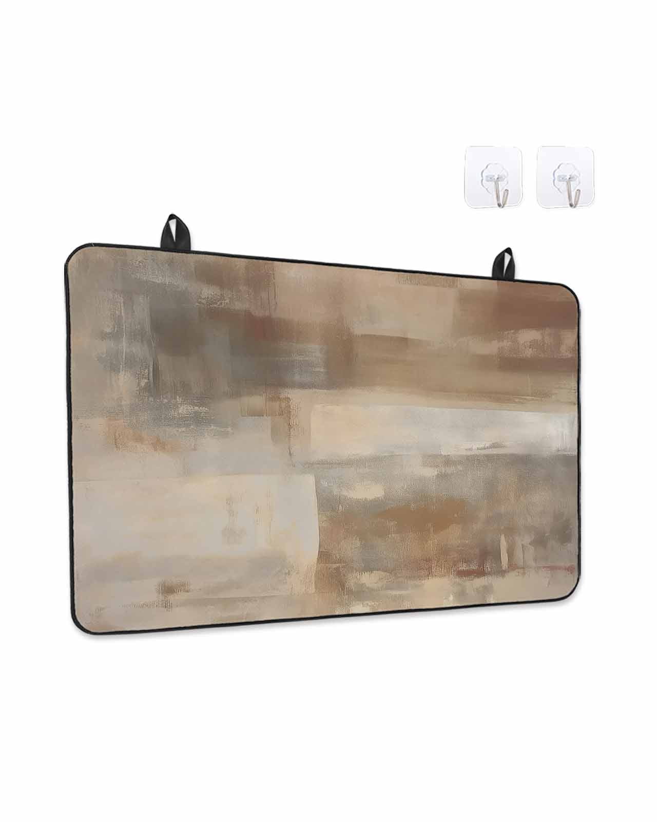 Stove Top Covers for Electric Stove, Brown Glass Stovetop Cover Protector, Oil Painting Abstract Art Contemporary Induction Cooktop Protector Oven Mat for Kitchen Countertop 24"x21"