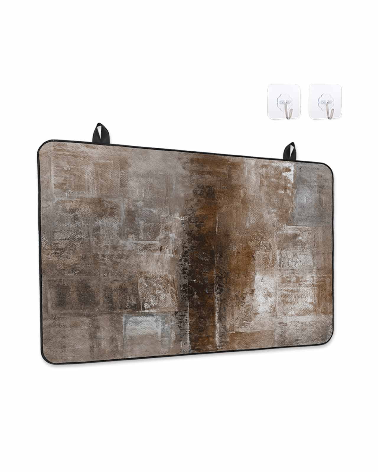Stove Top Covers for Electric Stove, Brown Glass Stovetop Cover Protector, Retro Oil Painting Modern Abstract Art Aesthetics Induction Cooktop Protector Oven Mat for Kitchen Countertop 31"x24"