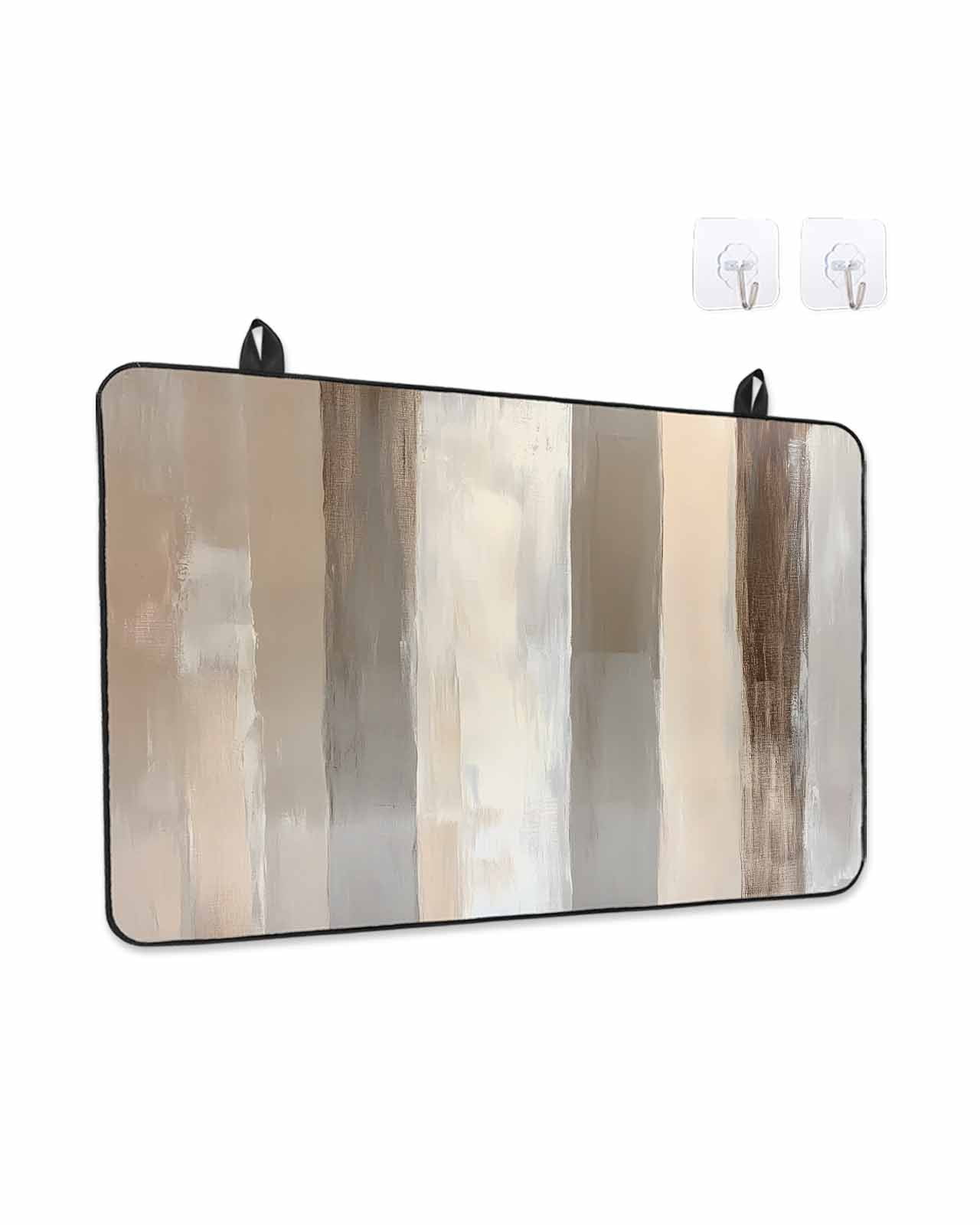 Stove Top Covers for Electric Stove, Brown Grey Glass Stovetop Cover Protector, Abstract Neutral Textured Modern Minimalist Induction Cooktop Protector Oven Mat for Kitchen Countertop 24"x21"