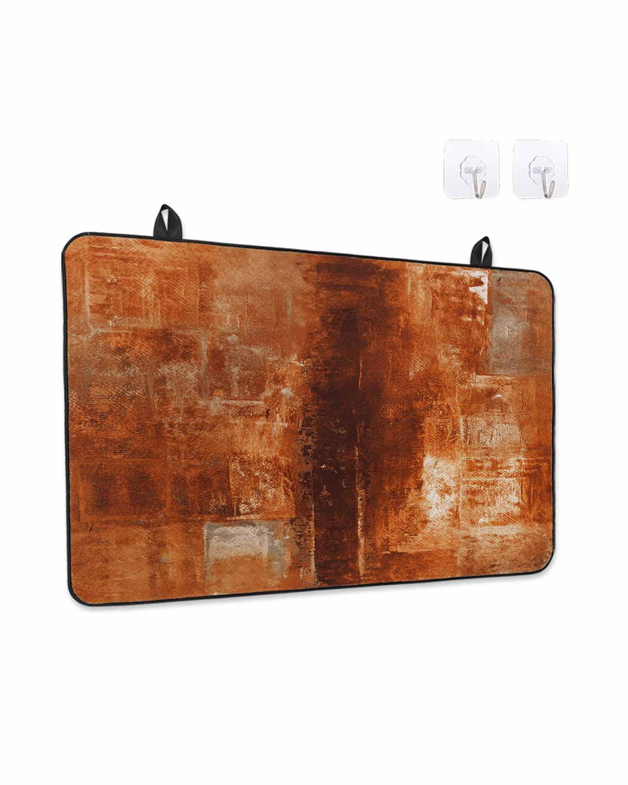 Stove Top Covers for Electric Stove, Burnt Orange Kitchen Glass Ceramic Electric Cooktop Covers 24"x21", Retro Oil Painting Modern Abstract Art Aesthetics HeatResistant Oven/Countertop Protector