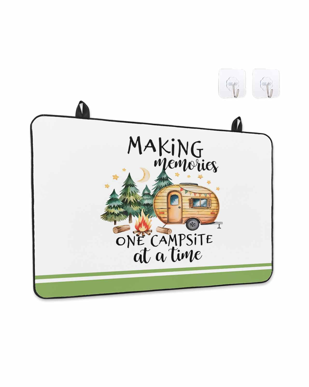 Stove Top Covers for Electric Stove, Camping Glass Stovetop Cover Protector, Fall Summer Nature Forest Car Tree Moon Induction Cooktop Protector Oven Mat for Kitchen Countertop 24"x21"