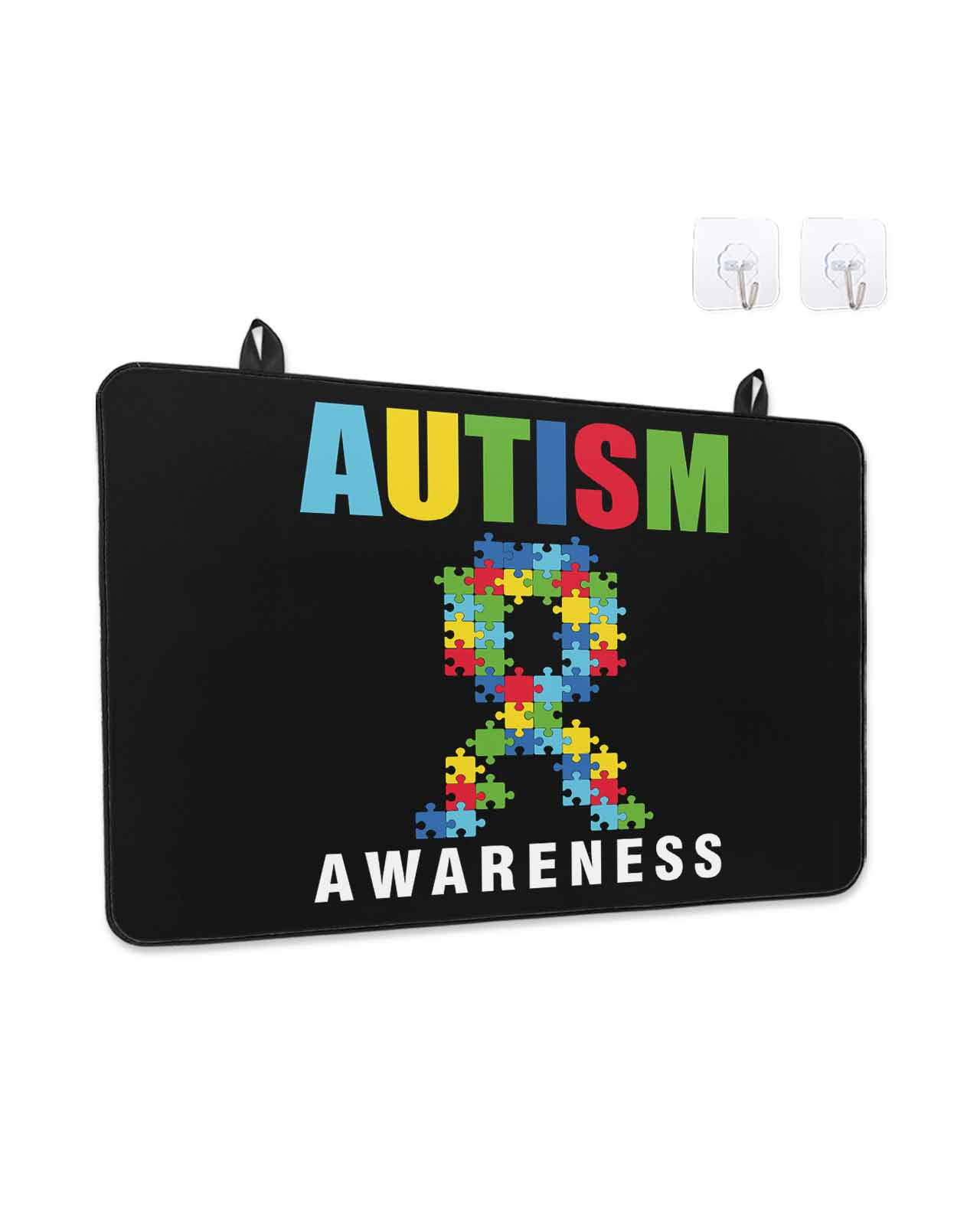 Stove Top Covers for Electric Stove, Cartoon Autism Glass Stovetop Cover Protector, Abstract Awareness Colorful Blocks Modern Induction Cooktop Protector Oven Mat for Kitchen Countertop 24"x21"