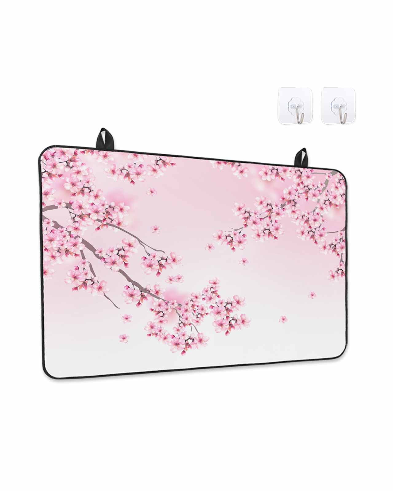 Stove Top Covers for Electric Stove, Cherry Blossom Glass Stovetop Cover Protector, Gradient Tree Pink Flower Plant Induction Cooktop Protector Oven Mat for Kitchen Countertop 24"x21"