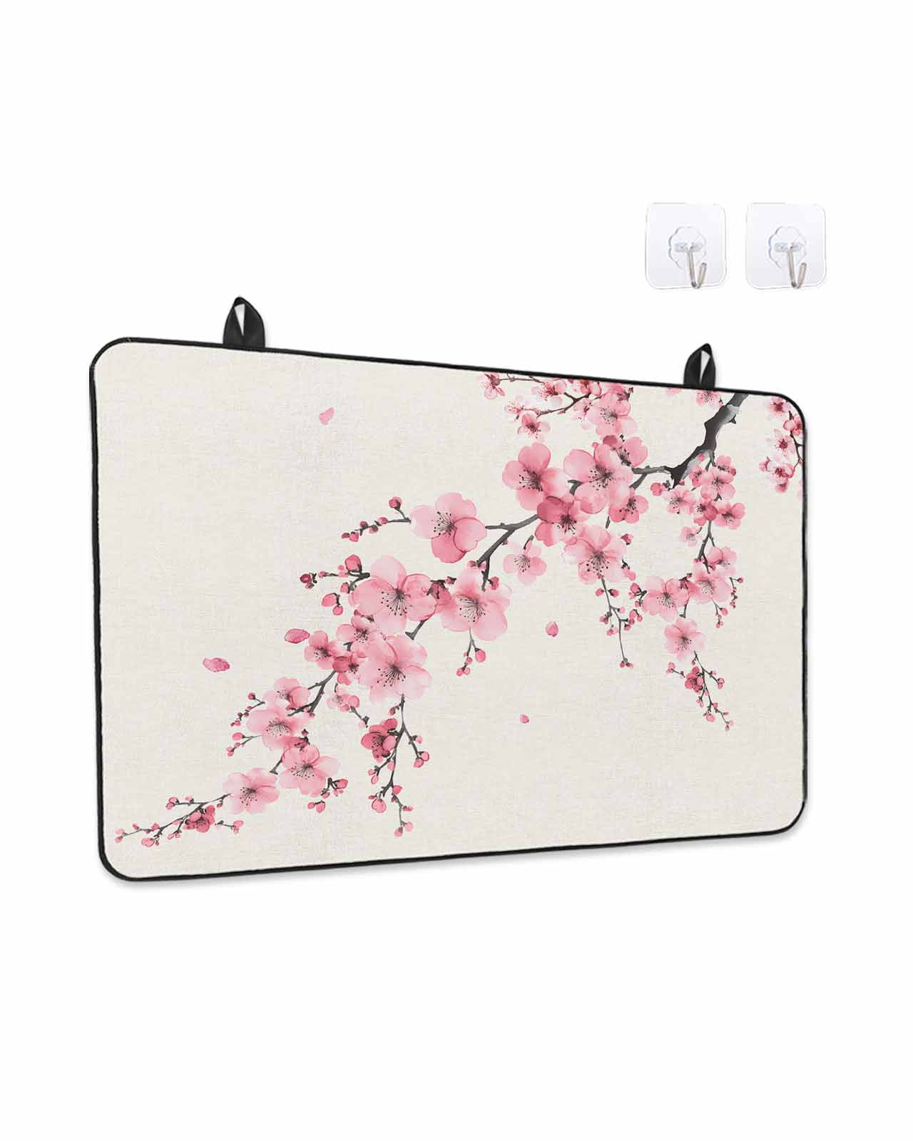 Stove Top Covers for Electric Stove, Cherry Blossoms Glass Stovetop Cover Protector, Pink Flower Floral Spring Nature Country Induction Cooktop Protector Oven Mat for Kitchen Countertop 24"x21"