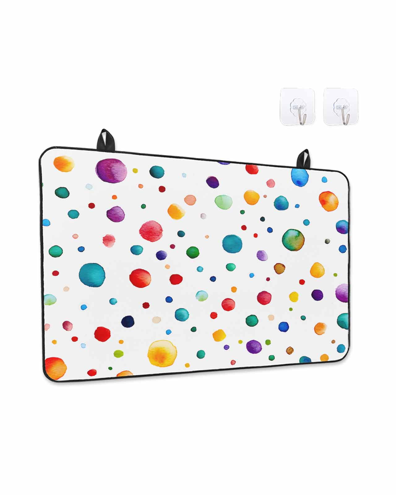 Stove Top Covers for Electric Stove, Colorful Polka Dot Glass Stovetop Cover Protector, Rainbow Color Polka Dots Abstract Induction Cooktop Protector Oven Mat for Kitchen Countertop 24"x21"