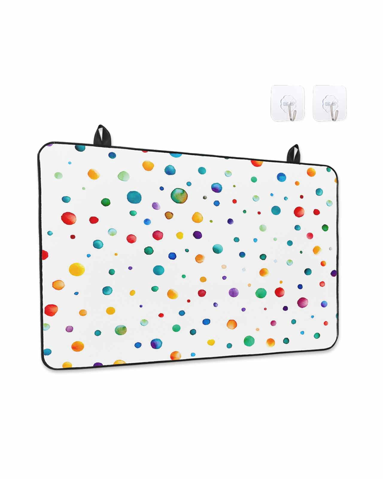 Stove Top Covers for Electric Stove, Colorful Polka Dot Glass Stovetop Cover Protector, Rainbow Point Vibrant Induction Cooktop Protector Oven Mat for Kitchen Countertop 28.5"x20.5"