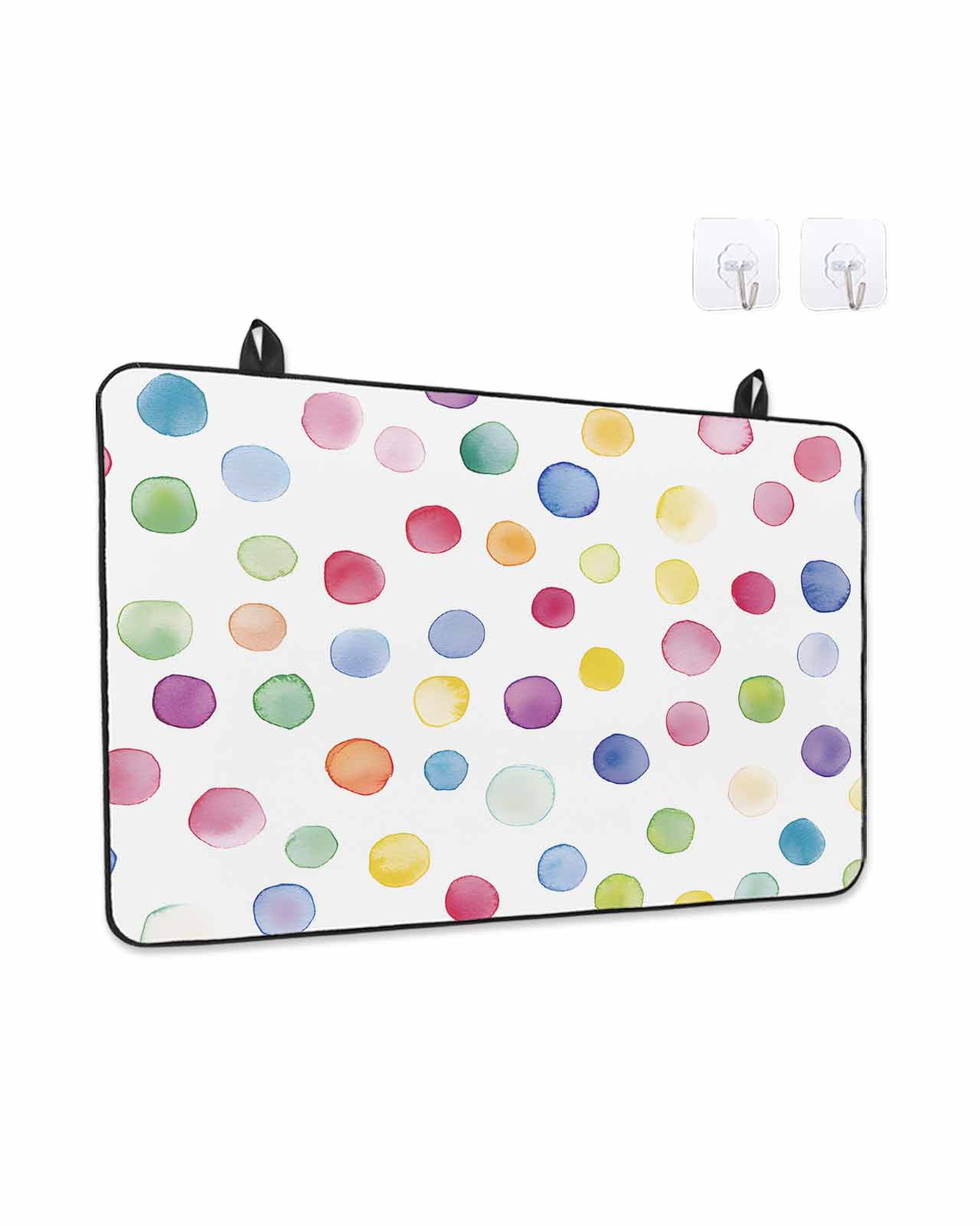 Stove Top Covers for Electric Stove, Colorful Polka Dot Glass Stovetop Cover Protector, Rainbow Polka Dot Watercolor Induction Cooktop Protector Oven Mat for Kitchen Countertop 24"x21"