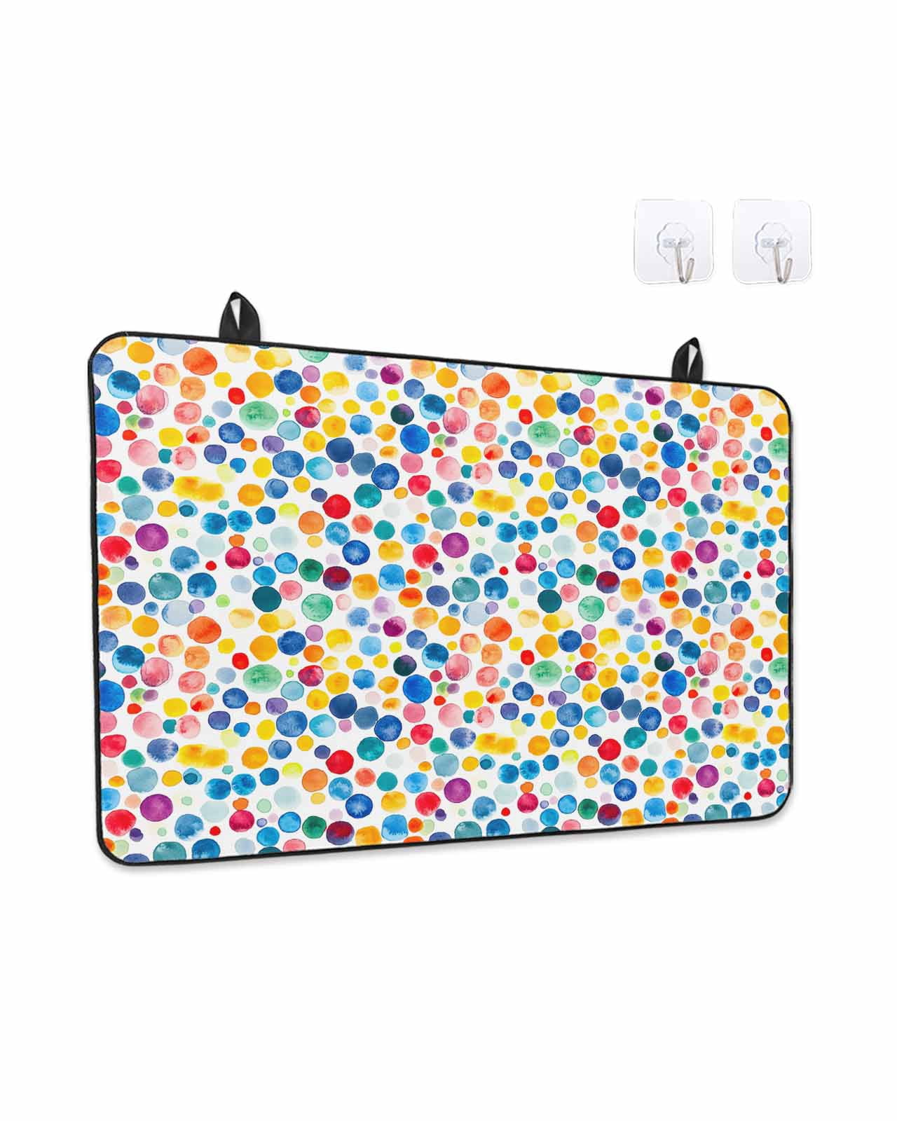 Stove Top Covers for Electric Stove, Colorful Polka Dot Glass Stovetop Cover Protector, Rainbow Polka Dots Watercolor Induction Cooktop Protector Oven Mat for Kitchen Countertop 36"x21"