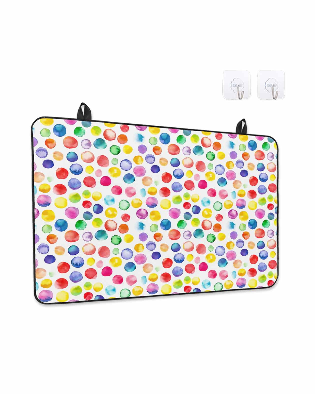 Stove Top Covers for Electric Stove, Colorful Polka Dot Glass Stovetop Cover Protector, Watercolor Rainbow Polka Dots Induction Cooktop Protector Oven Mat for Kitchen Countertop 28.5"x20.5"