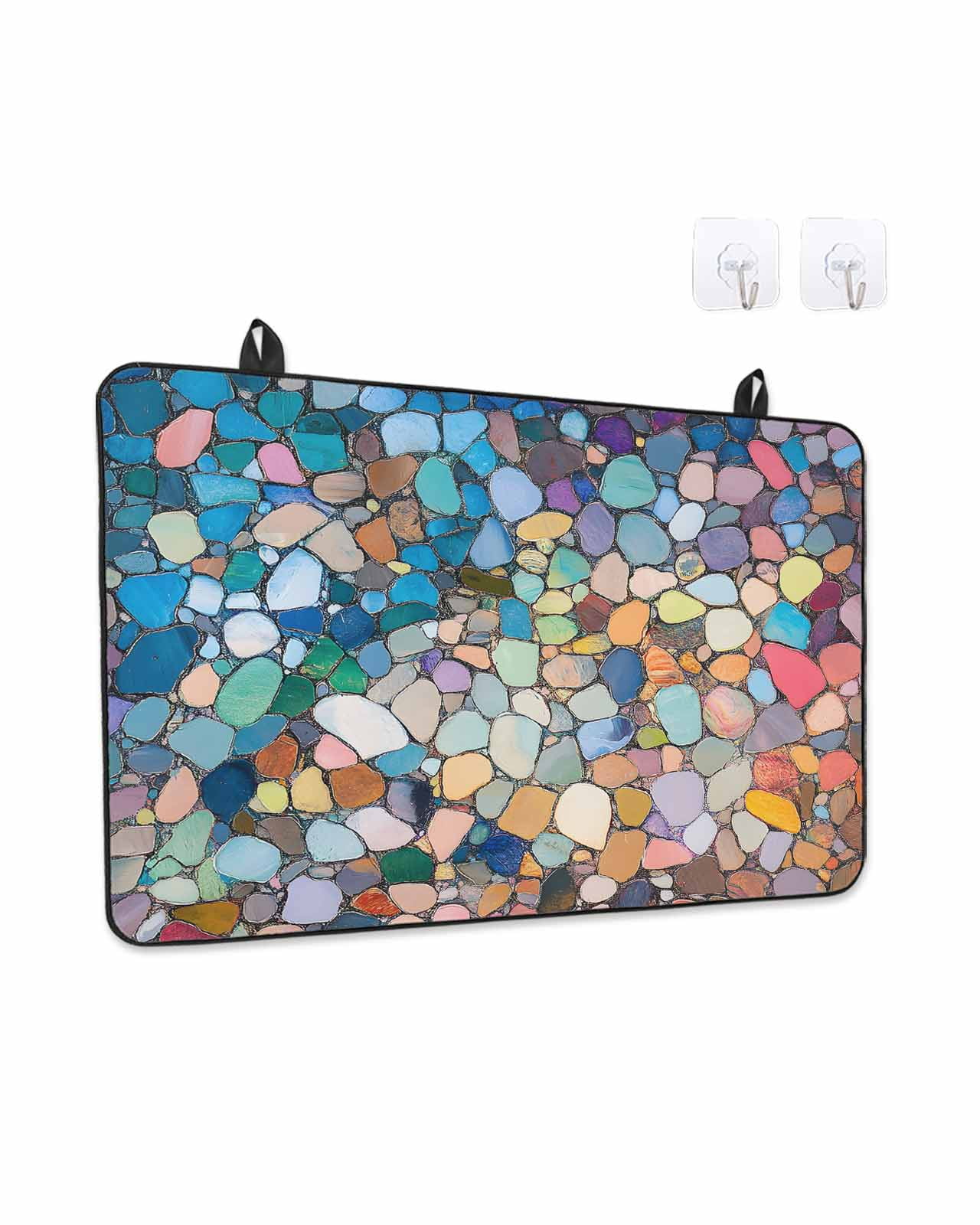Stove Top Covers for Electric Stove, Colorful Stone Glass Stovetop Cover Protector, Rainbow Abstract Oil Painting Brushwork Induction Cooktop Protector Oven Mat for Kitchen Countertop 24"x21"