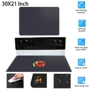 Stove Top Covers Electric Stove Cover Mat, 30X21 inch Silicone Glass Top Stove Protector, Heat Resistant Glass Cooktop ProtectorBlack