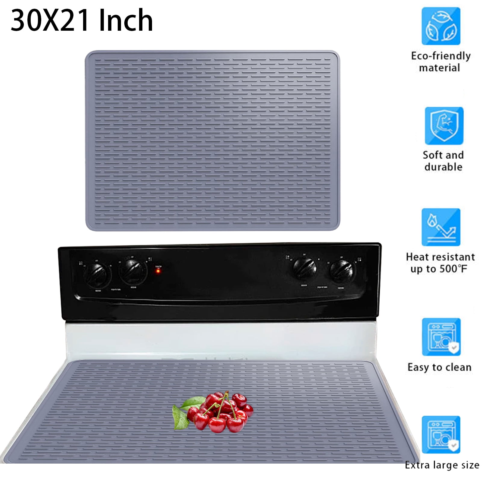 Stove Top Covers Electric Stove Cover Mat, 30X21 inch Silicone Glass