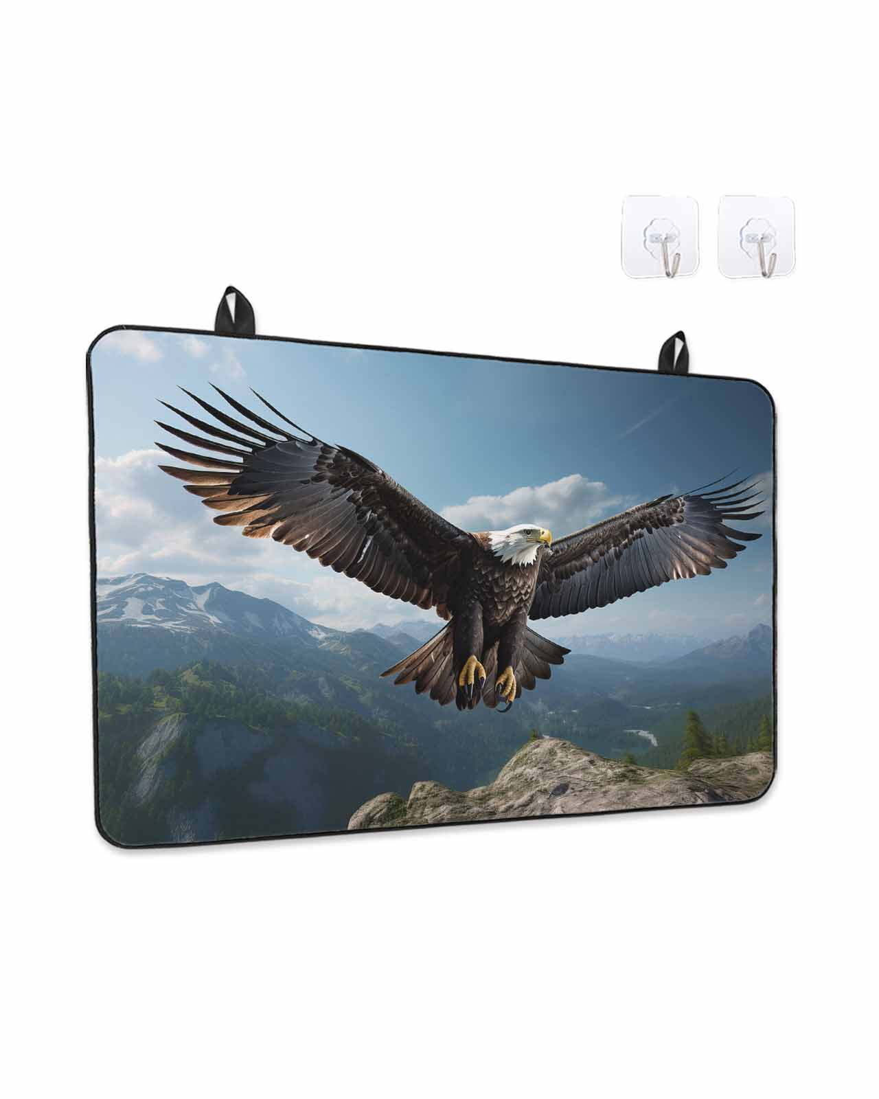 Stove Top Covers for Electric Stove, Eagle Glass Stovetop Cover Protector, Forest Mountains Range Sky Animal Natural Landscape Induction Cooktop Protector Oven Mat for Kitchen Countertop 24"x21"