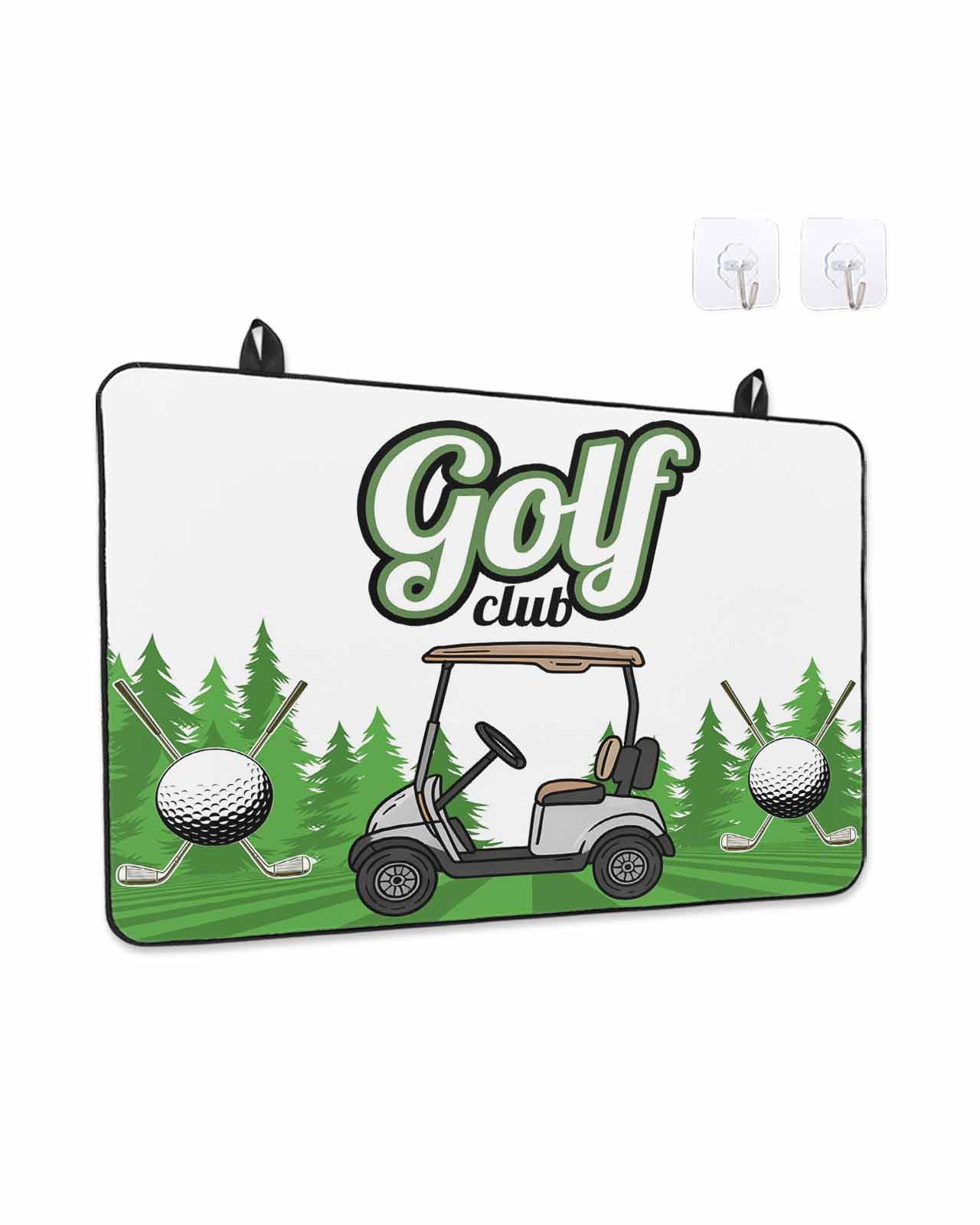Stove Top Covers for Electric Stove, Golf Glass Stovetop Cover Protector, Green Forest Tree Balls Clubs Sports Cartoon Induction Cooktop Protector Oven Mat for Kitchen Countertop 24"x21"