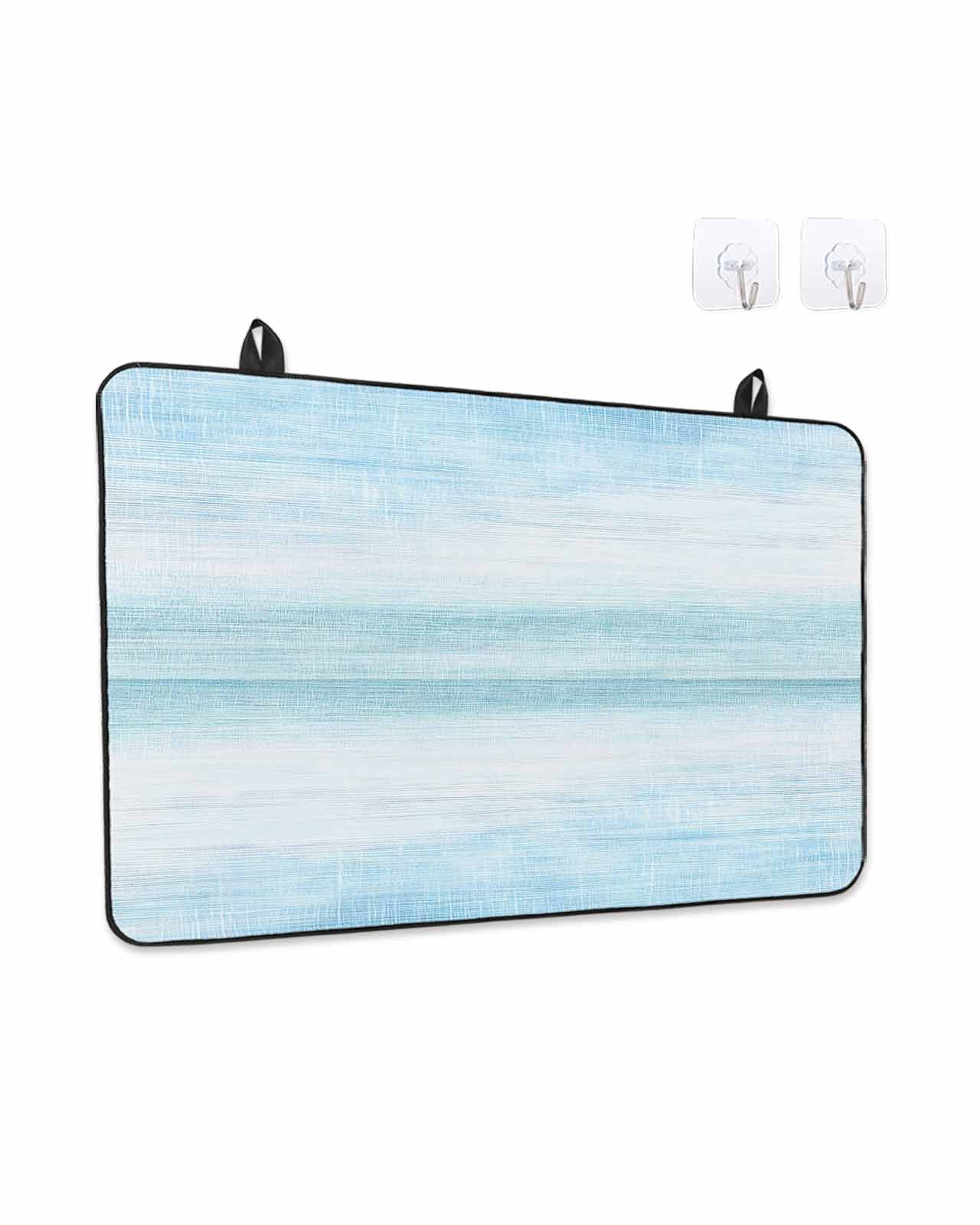Stove Top Covers for Electric Stove, Gradient Aqua Blue Glass Stovetop Cover Protector, Modern Rustic Minimalist Pastel Solid Induction Cooktop Protector Oven Mat for Kitchen Countertop 24"x21"