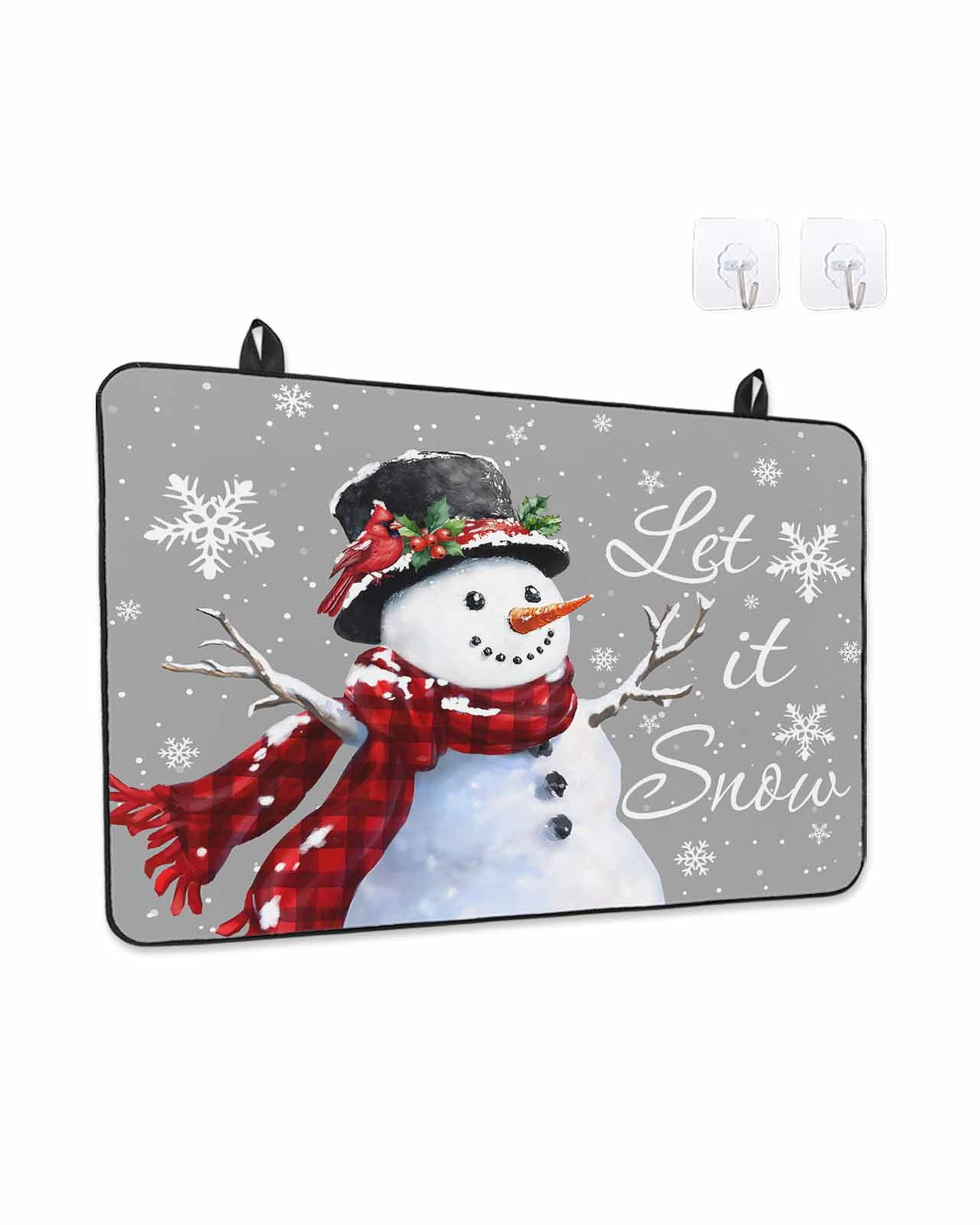 Stove Top Covers for Electric Stove, Gray Christmas Kitchen Glass Ceramic Electric Cooktop Covers 24"x21", Snowflake Snowman Xmas Birds Berry HeatResistant Oven/Countertop/Dishwasher/Sink Protector