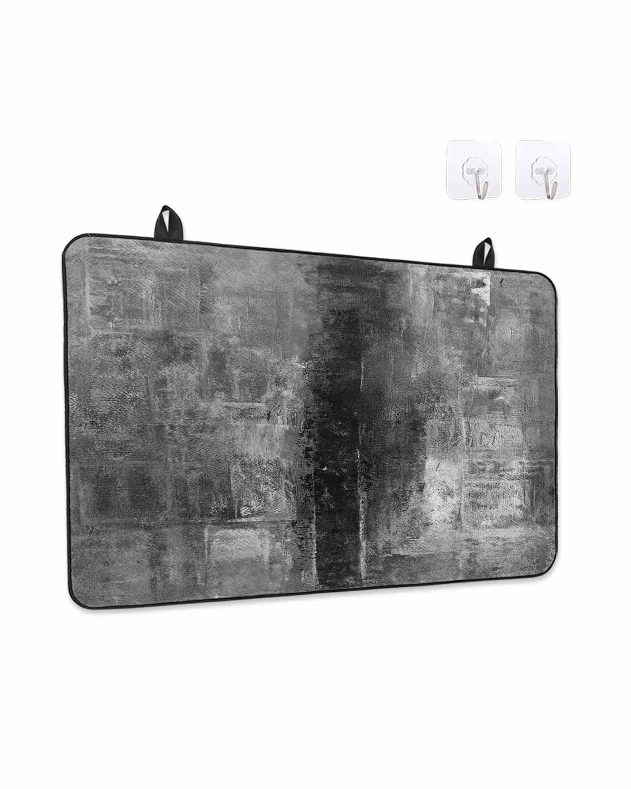 Stove Top Covers for Electric Stove, Gray Kitchen Glass Ceramic Electric Cooktop Covers 36"x21", Retro Oil Painting Modern Abstract Art Aesthetics HeatResistant Oven/Countertop/Dishwasher Protector