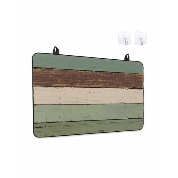 Stove Top Covers for Electric Stove, Green Brown Glass Stovetop Cover Protector, Country Wood Grain Abstract Stripe Induction Cooktop Protector Oven Mat for Kitchen Countertop 24"x21"