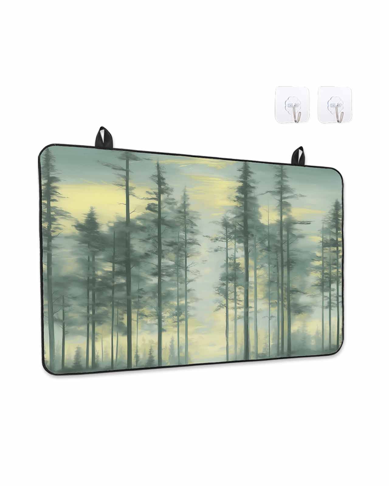 Stove Top Covers for Electric Stove, Green Forest Glass Stovetop Cover Protector, Modern Oil Painting Art Botanical Induction Cooktop Protector Oven Mat for Kitchen Countertop 24"x21"