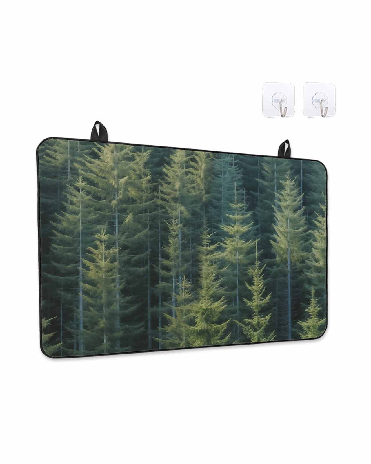 Stove Top Covers for Electric Stove, Green Forest Glass Stovetop Cover Protector, Pine Tree Summer Botanical Modern Art Induction Cooktop Protector Oven Mat for Kitchen Countertop 24"x21"