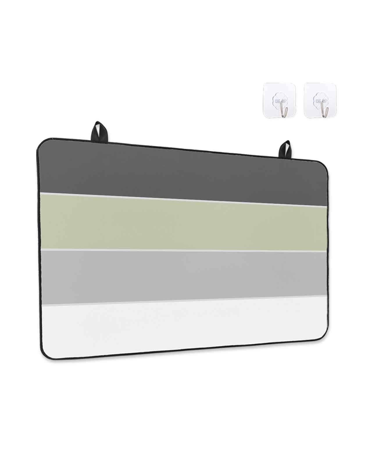 Stove Top Covers for Electric Stove, Grey Green Striped Glass Stovetop Cover Protector, Farmhouse Modern Induction Cooktop Protector Oven Mat for Kitchen Countertop 24"x21"