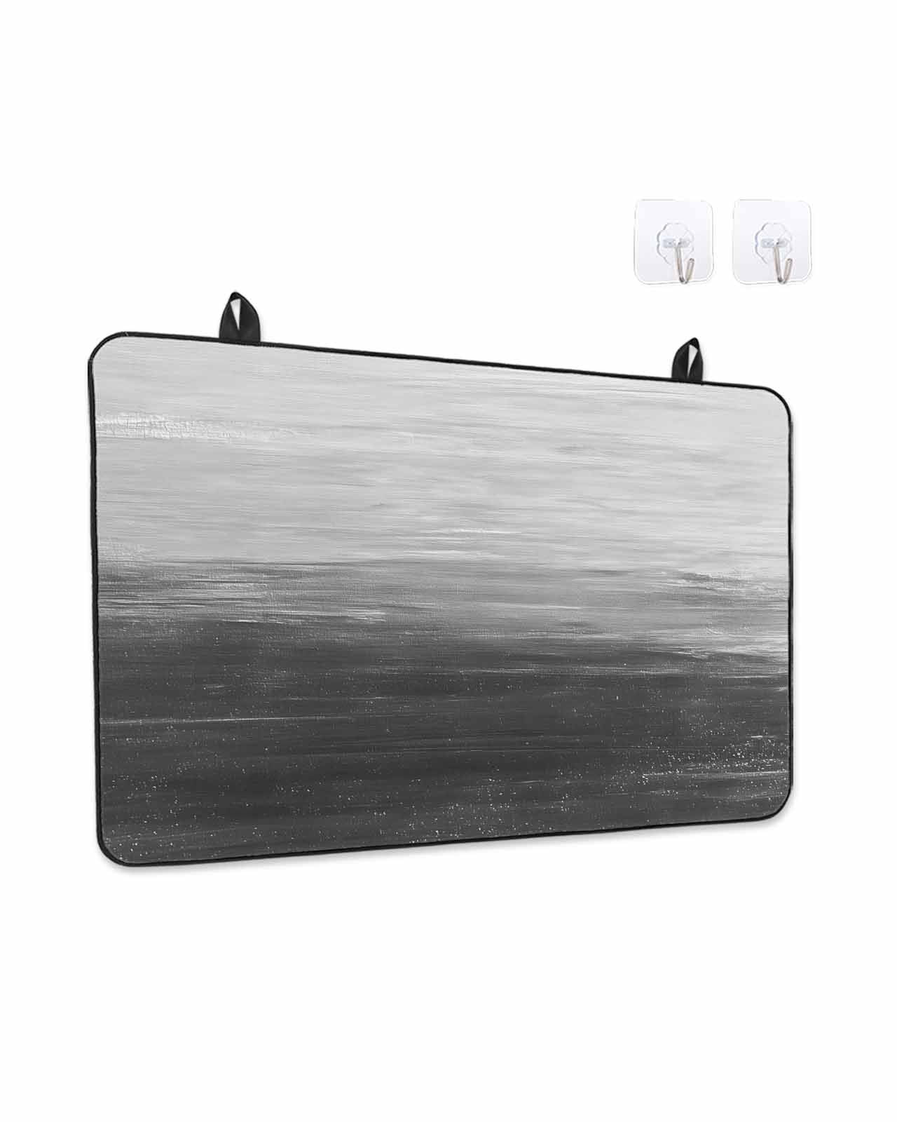 Stove Top Covers for Electric Stove, Grey Ombre Glass Stovetop Cover Protector, Modern Abstract Art Ocean Oil Painting Induction Cooktop Protector Oven Mat for Kitchen Countertop 24"x21"