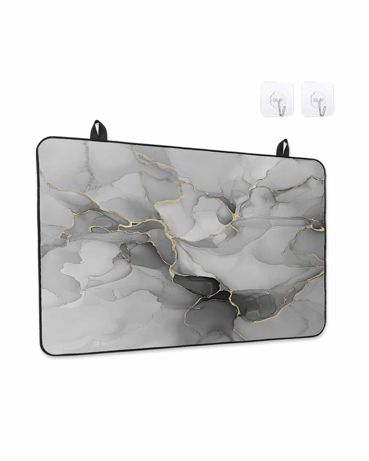 Stove Top Covers for Electric Stove, Grey Ombre Marble Glass Stovetop Cover Protector, Gray Marble Crack Abstract Modern Induction Cooktop Protector Oven Mat for Kitchen Countertop 24"x21"