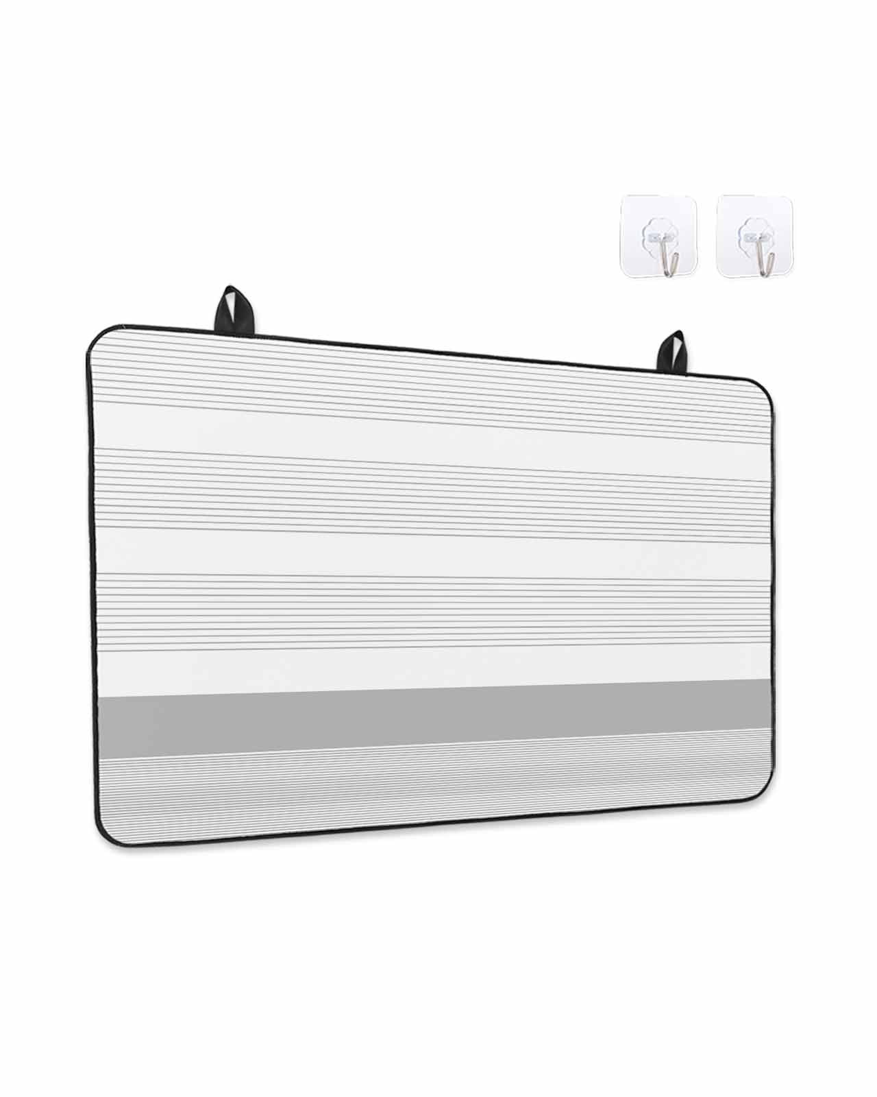 Stove Top Covers for Electric Stove, Grey Stripe Glass Stovetop Cover Protector, Modern Abstract Monochrome Geometric Induction Cooktop Protector Oven Mat for Kitchen Countertop 24"x21"