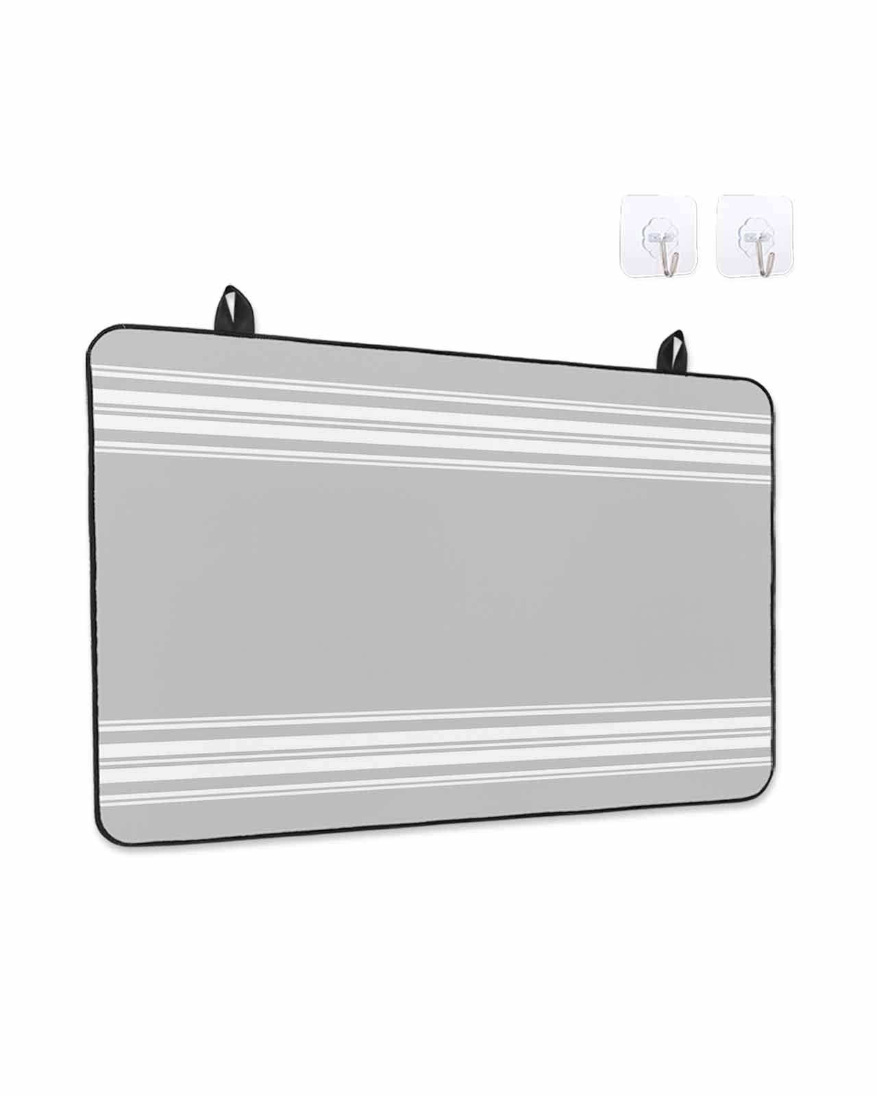 Stove Top Covers for Electric Stove, Grey Striped Glass Stovetop Cover Protector, Luxurious White Stripes Modern Abstract Art Induction Cooktop Protector Oven Mat for Kitchen Countertop 36"x21"