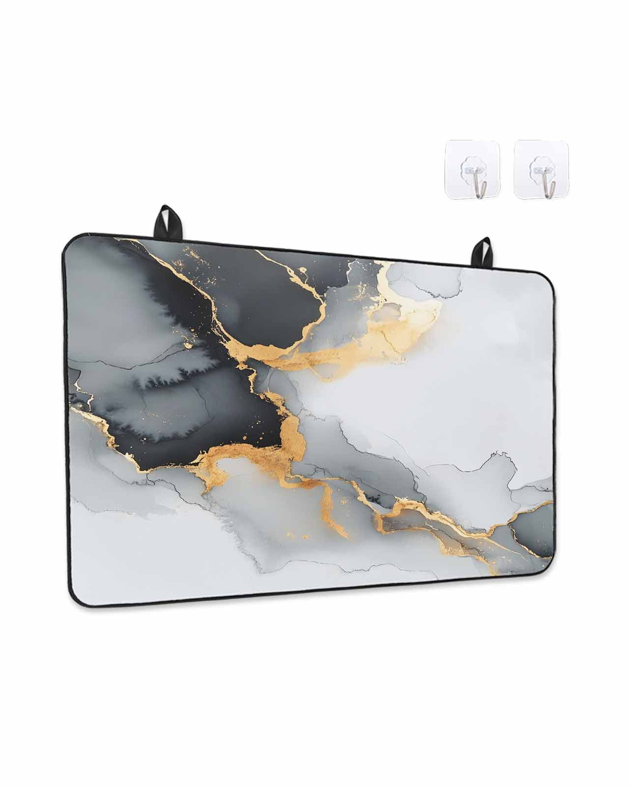Stove Top Covers for Electric Stove, Grey White Marble Glass Stovetop Cover Protector, Ink Painting Modern Abstract Induction Cooktop Protector Oven Mat for Kitchen Countertop 31"x24"