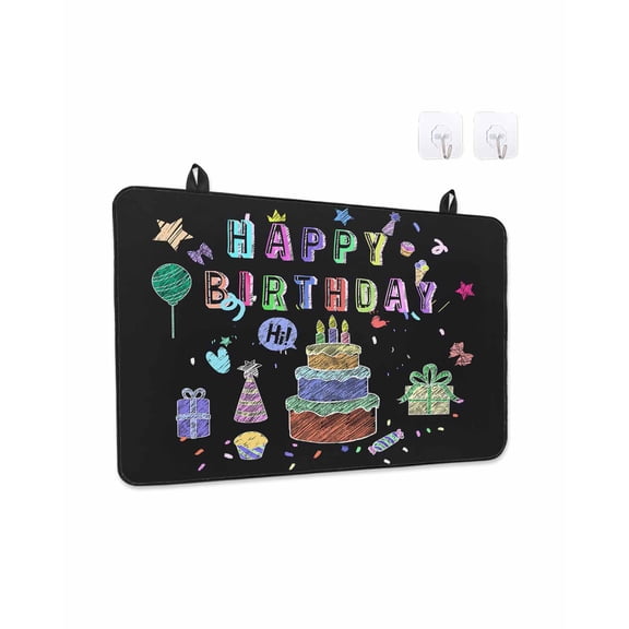 Stove Top Covers for Electric Stove, Happy Birthday Kitchen Glass Ceramic Electric Cooktop Covers 31''x24'', Birthday Gifts Cake Balloons Black HeatResistant Oven/Countertop/Dishwasher/Sink Protector