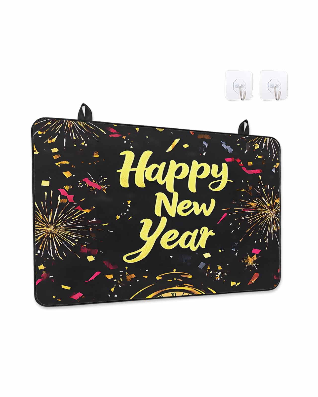 Stove Top Covers for Electric Stove, Happy New Year Glass Stovetop Cover Protector, Colorful Abstract Art Induction Cooktop Protector Oven Mat for Kitchen Countertop 24"x21"