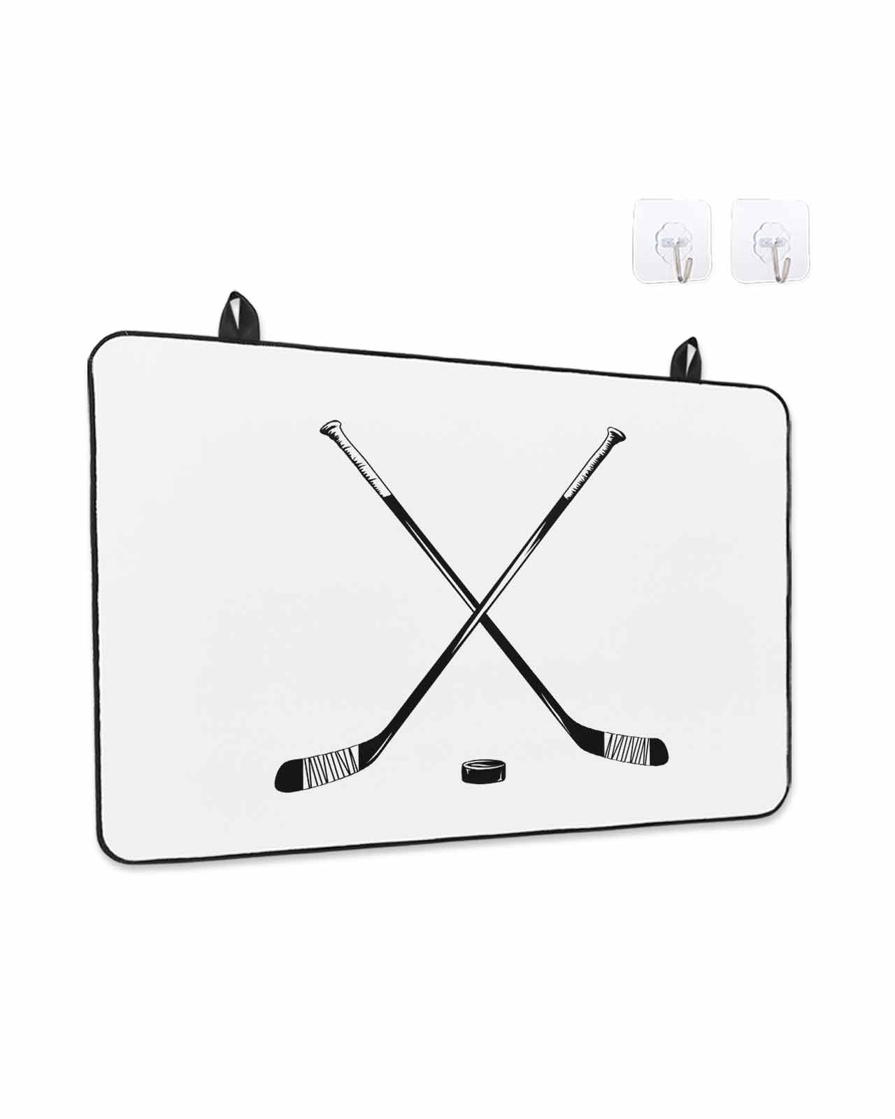 Stove Top Covers for Electric Stove, Ice Hockey Glass Stovetop Cover Protector, Modern Minimalist Ball Sports Game Art Induction Cooktop Protector Oven Mat for Kitchen Countertop 24"x21"