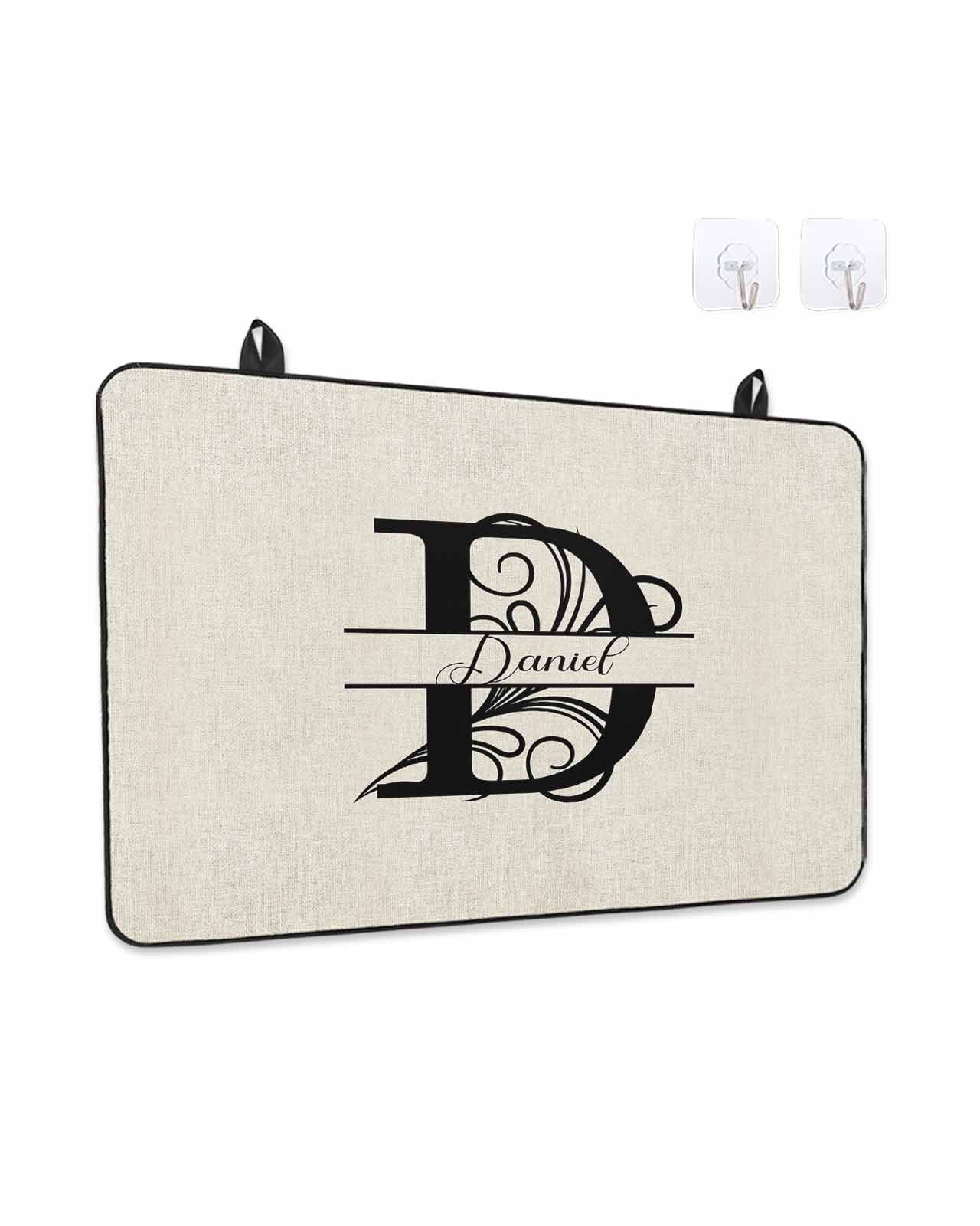 Stove Top Covers for Electric Stove, Letter D Glass Stovetop Cover Protector, Monogram Words Induction Cooktop Protector Oven Mat for Kitchen Countertop 24"x21"