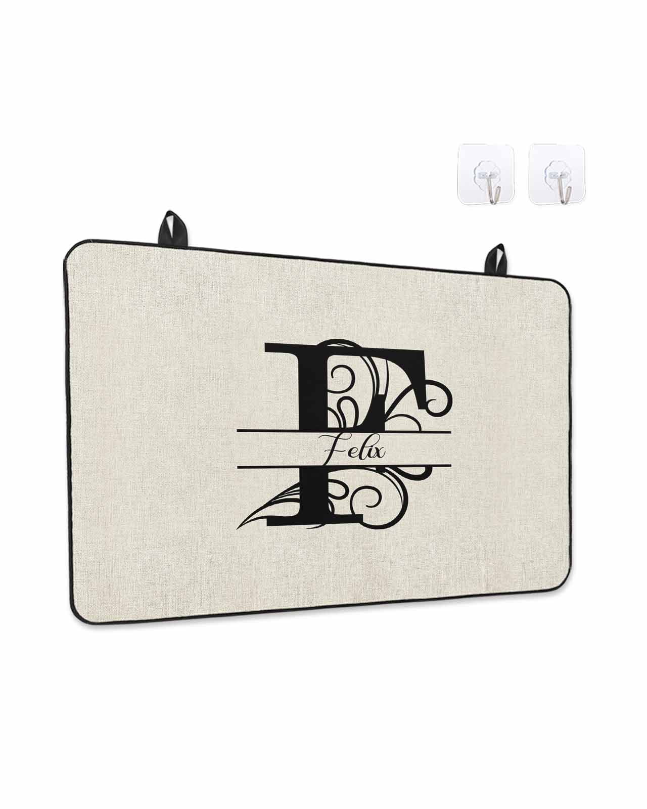 Stove Top Covers for Electric Stove, Letter F Glass Stovetop Cover Protector, Monogram Words Induction Cooktop Protector Oven Mat for Kitchen Countertop 24"x21"