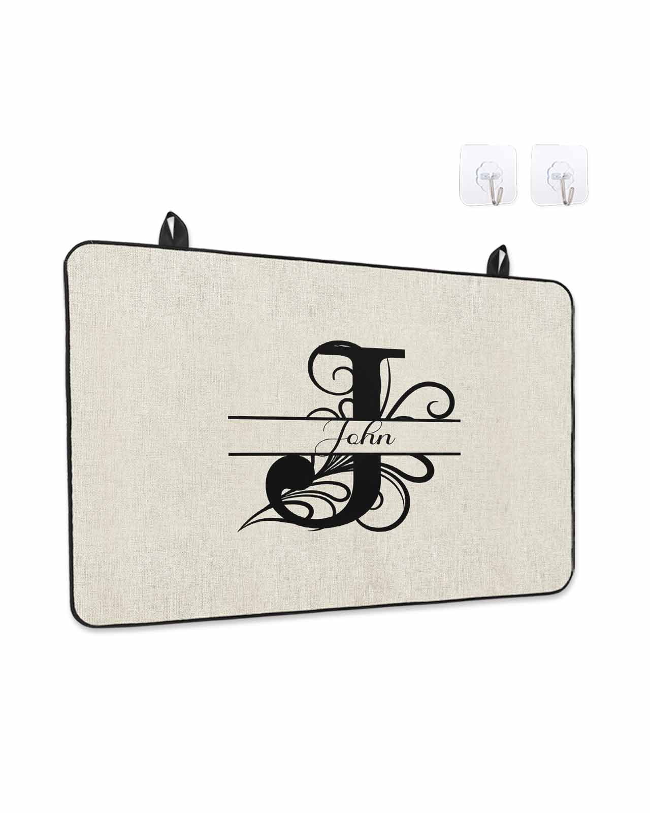 Stove Top Covers for Electric Stove, Letter J Glass Stovetop Cover Protector, Monogram Words Induction Cooktop Protector Oven Mat for Kitchen Countertop 24"x21"