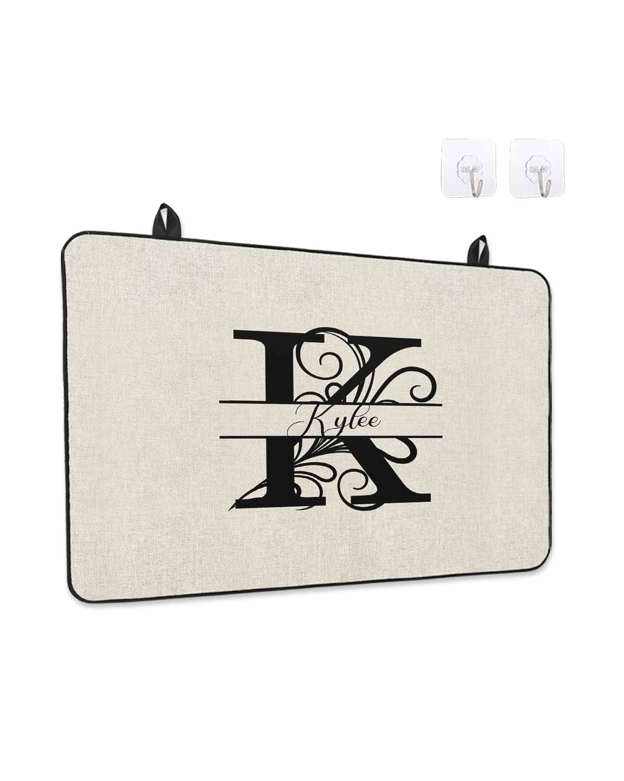Stove Top Covers for Electric Stove, Letter K Glass Stovetop Cover Protector, Monogram Words Induction Cooktop Protector Oven Mat for Kitchen Countertop 24"x21"