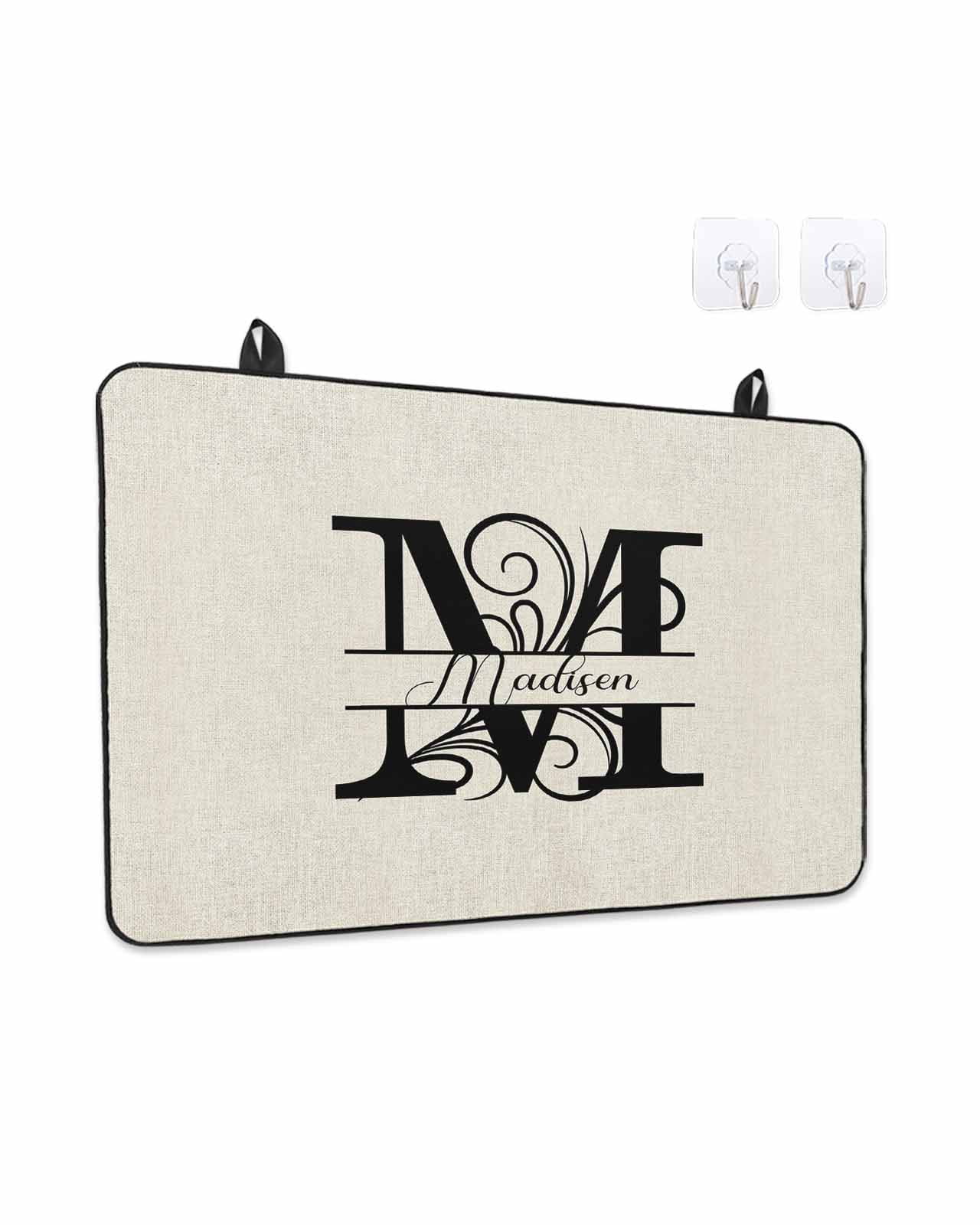 Stove Top Covers for Electric Stove, Letter M Glass Stovetop Cover Protector, Monogram Words Induction Cooktop Protector Oven Mat for Kitchen Countertop 24"x21"
