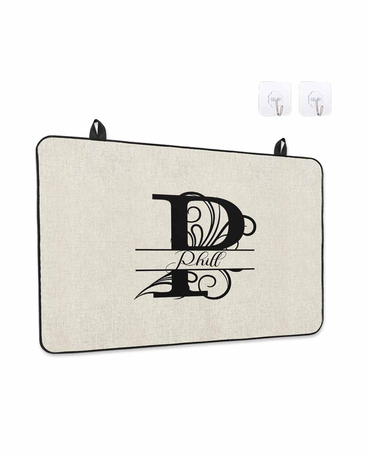 Stove Top Covers for Electric Stove, Letter P Glass Stovetop Cover Protector, Monogram Words Induction Cooktop Protector Oven Mat for Kitchen Countertop 24"x21"