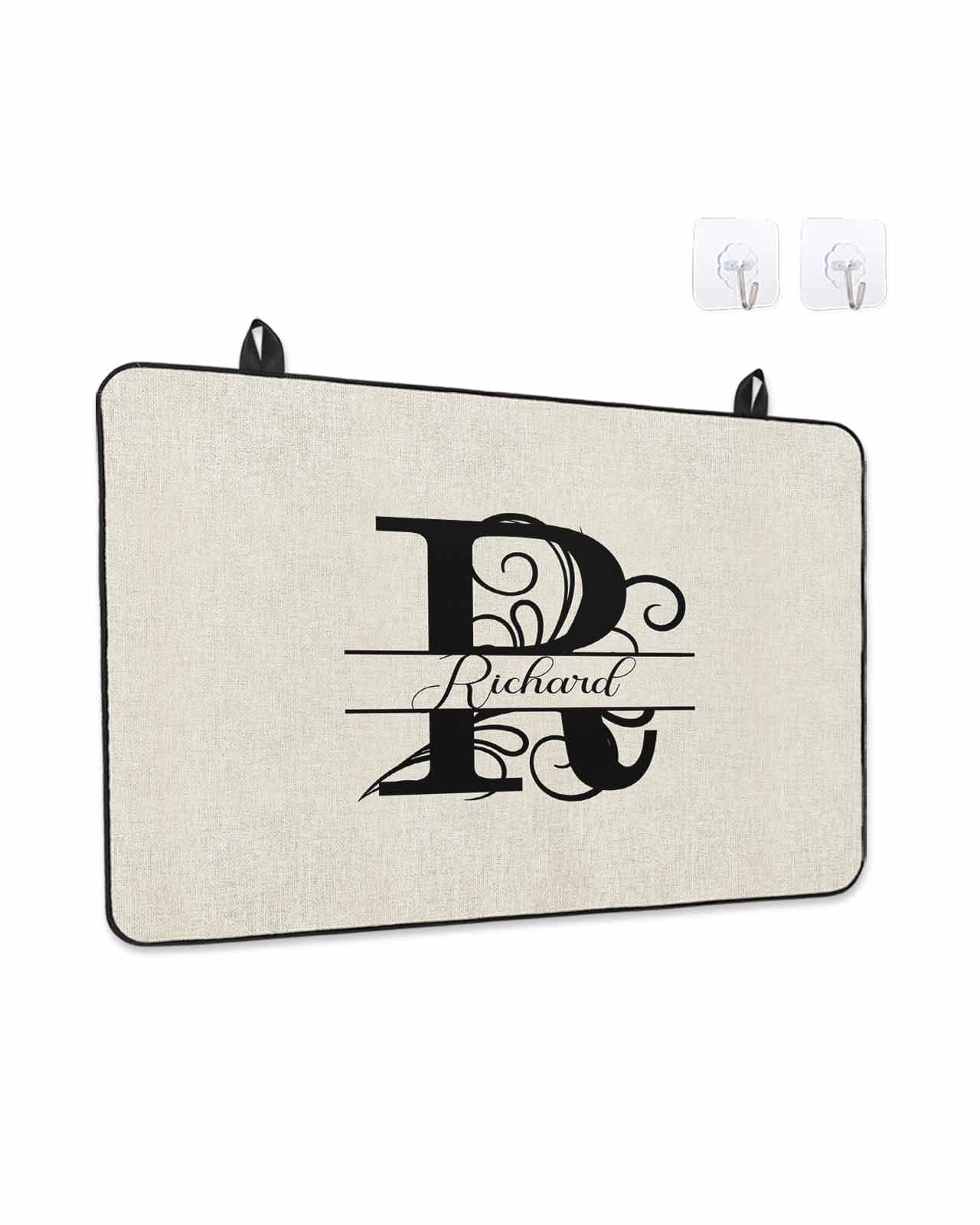 Stove Top Covers for Electric Stove, Letter R Glass Stovetop Cover Protector, Monogram Words Induction Cooktop Protector Oven Mat for Kitchen Countertop 24"x21"