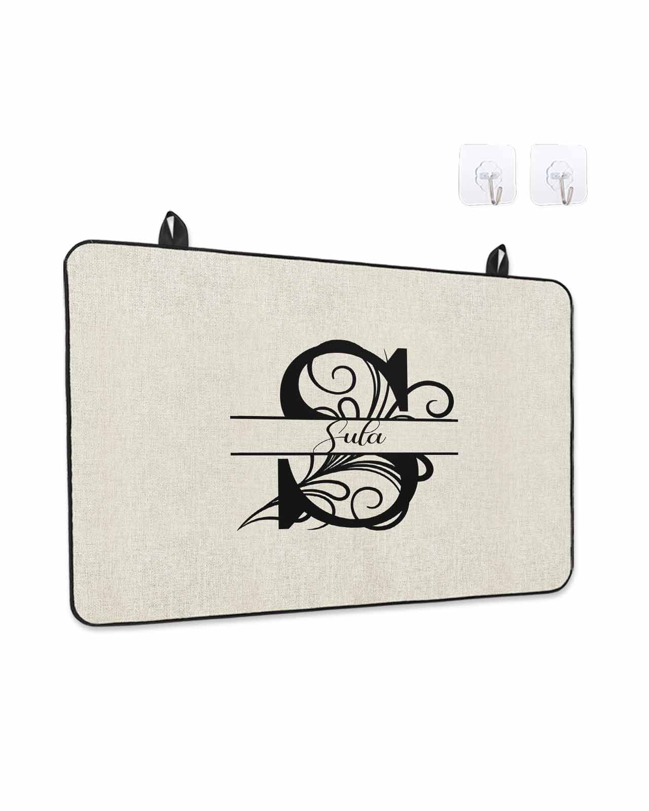 Stove Top Covers for Electric Stove, Letter S Glass Stovetop Cover Protector, Monogram Words Induction Cooktop Protector Oven Mat for Kitchen Countertop 24"x21"