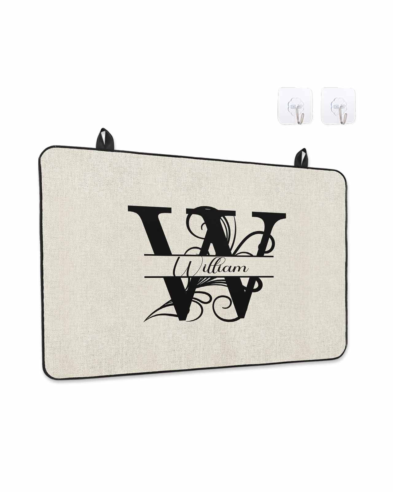 Stove Top Covers for Electric Stove, Letter W Glass Stovetop Cover Protector, Monogram Words Induction Cooktop Protector Oven Mat for Kitchen Countertop 24"x21"