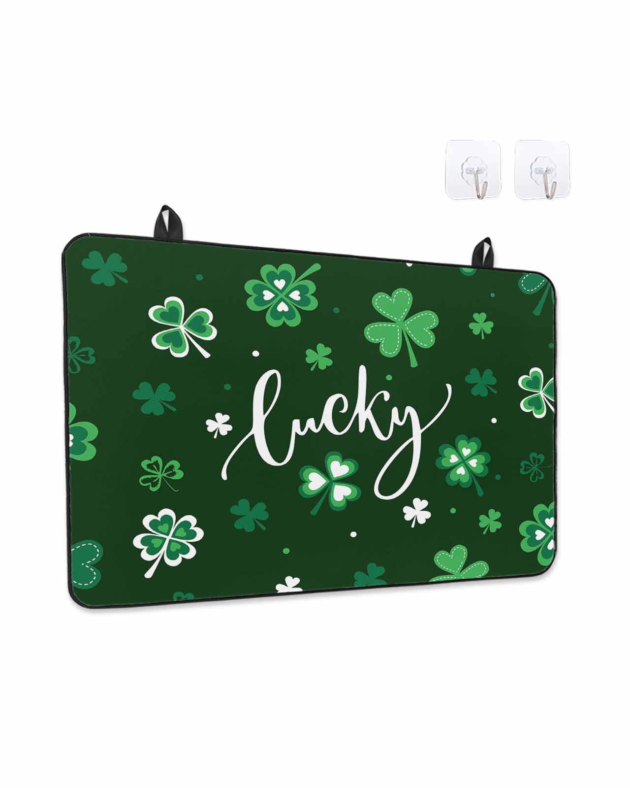 Stove Top Covers for Electric Stove, Lucky Ireland, Glass Stovetop Cover Protector, St. Patrick's Day Spring Shamrock Green Induction Cooktop Protector Oven Mat for Kitchen Countertop 24"x21"