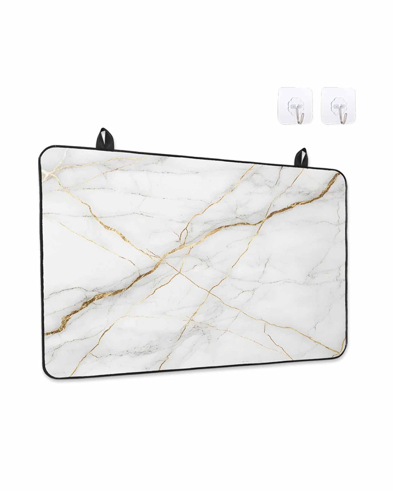 Stove Top Covers for Electric Stove, Marble Glass Stovetop Cover Protector, Grey Golden Crack Minimalistic Abstract Induction Cooktop Protector Oven Mat for Kitchen Countertop 24"x21"