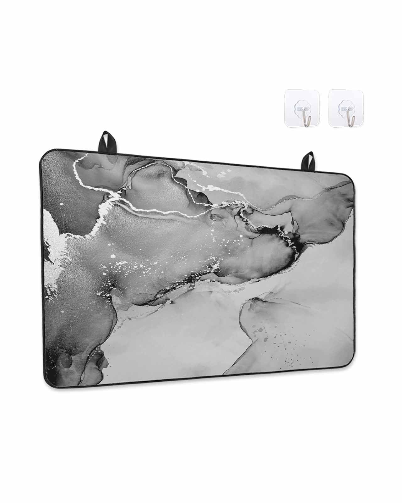 Stove Top Covers for Electric Stove, Marble Grey Glass Stovetop Cover Protector, Modern Abstract Ink Painting Luxury Induction Cooktop Protector Oven Mat for Kitchen Countertop 24"x21"