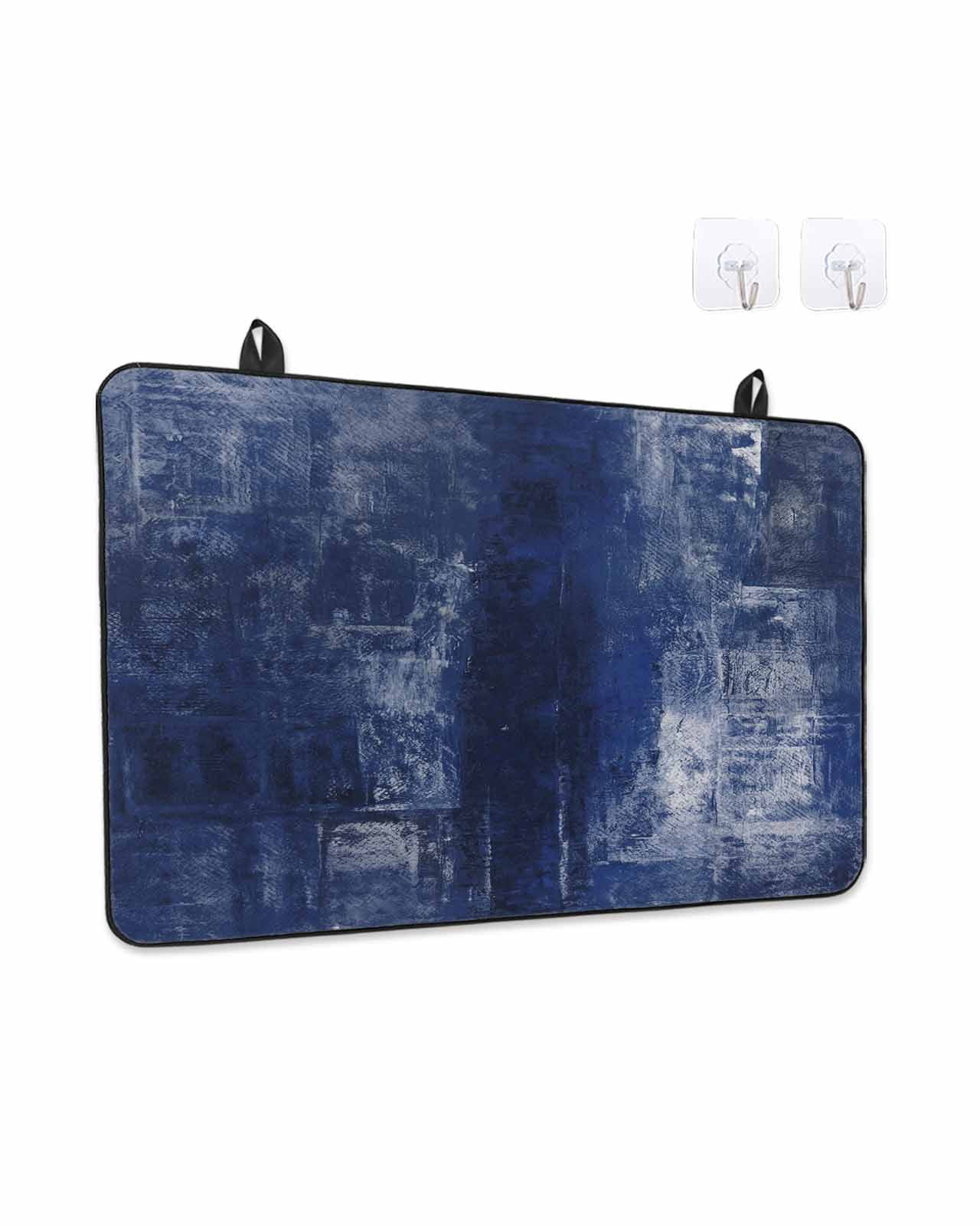 Stove Top Covers for Electric Stove, Navy Blue Kitchen Glass Ceramic Electric Cooktop Covers 36"x21", Retro Oil Painting Modern Abstract Art Aesthetics HeatResistant Oven/Countertop Protector