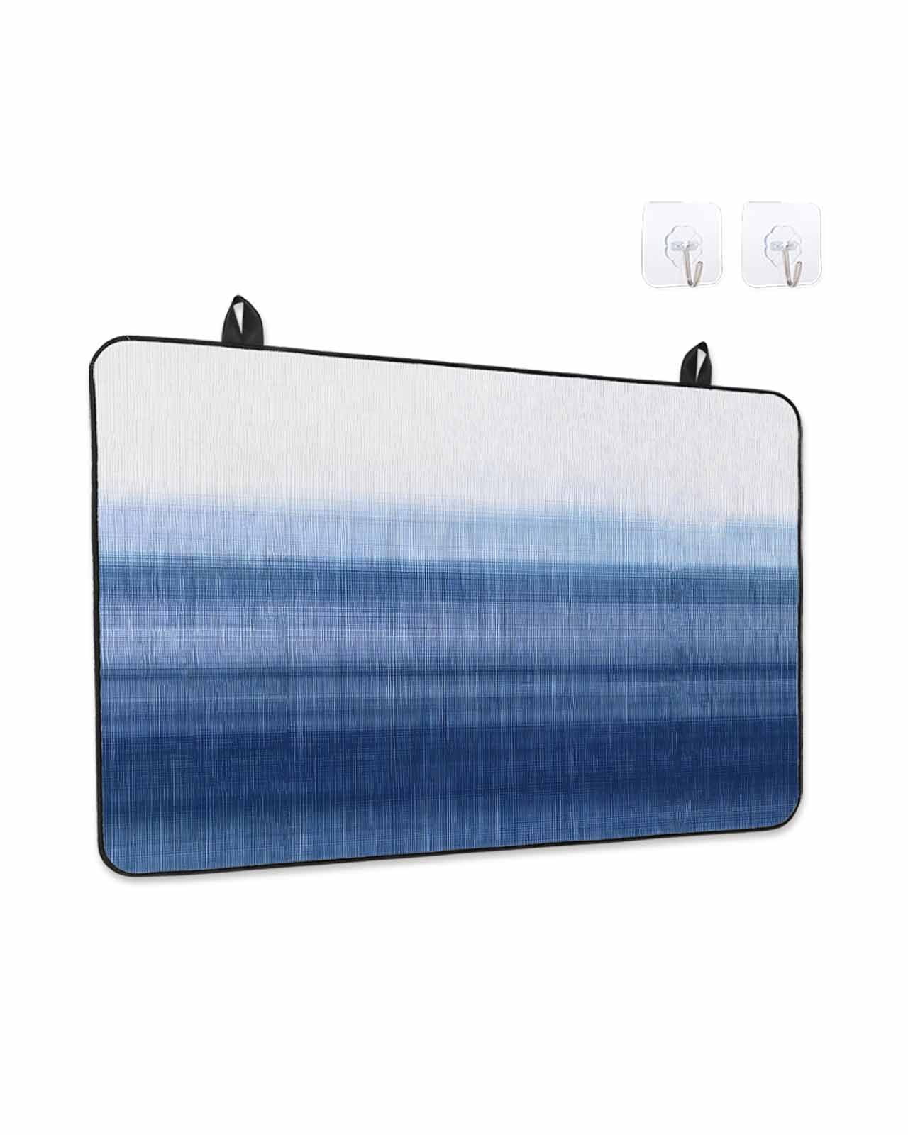 Stove Top Covers for Electric Stove, Navy Blue Ombre Glass Stovetop Cover Protector, Farmhouse Modern Gradient Induction Cooktop Protector Oven Mat for Kitchen Countertop 24"x21"