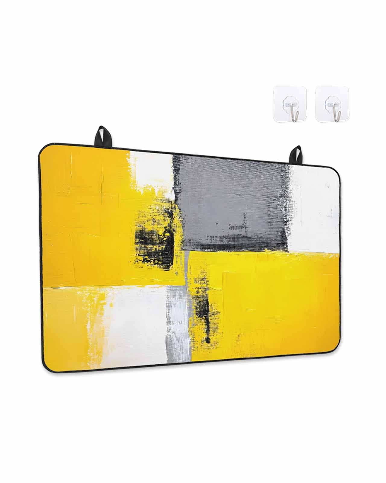 Stove Top Covers for Electric Stove, Oil Painting Yellow Grey Glass Stovetop Cover Protector, Abstract Modern Street Grunge Art Induction Cooktop Protector Oven Mat for Kitchen Countertop 24"x21"