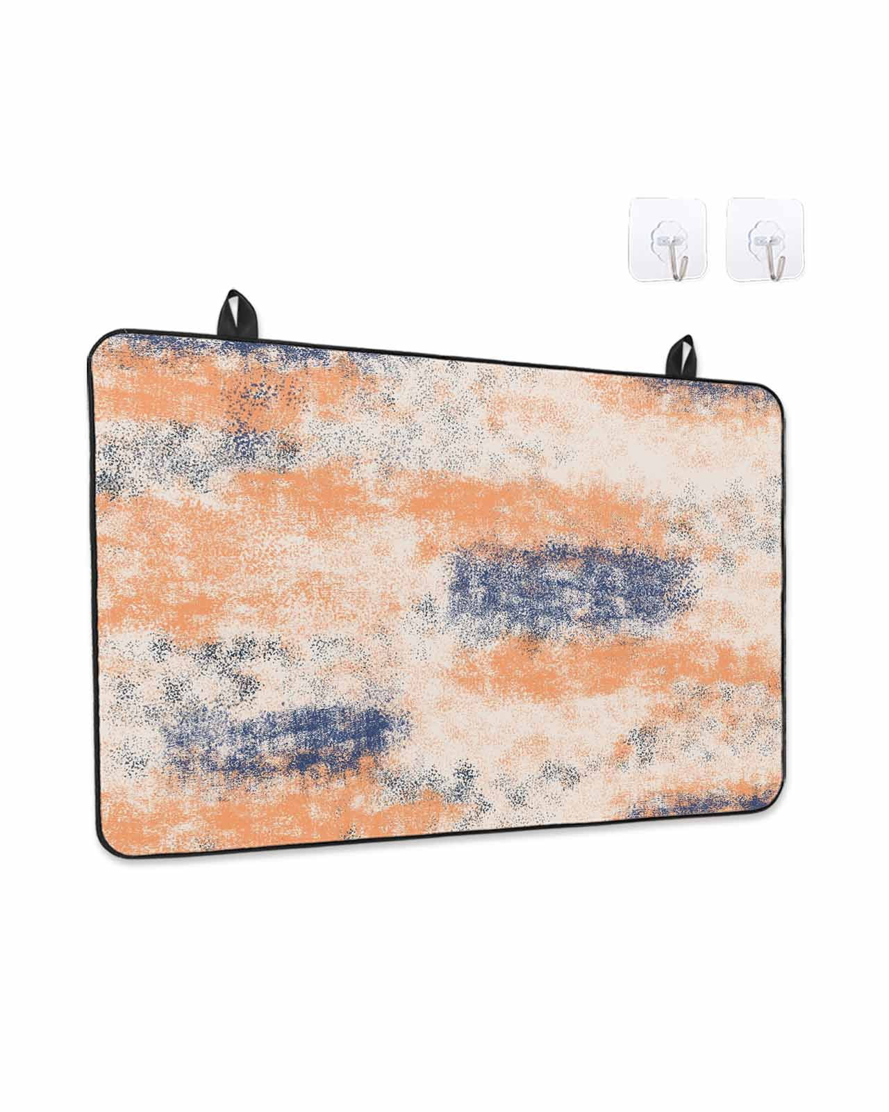 Stove Top Covers for Electric Stove, Orange Blue Glass Stovetop Cover Protector, Minimalist Smear Abstract Art Painting Induction Cooktop Protector Oven Mat for Kitchen Countertop 24"x21"