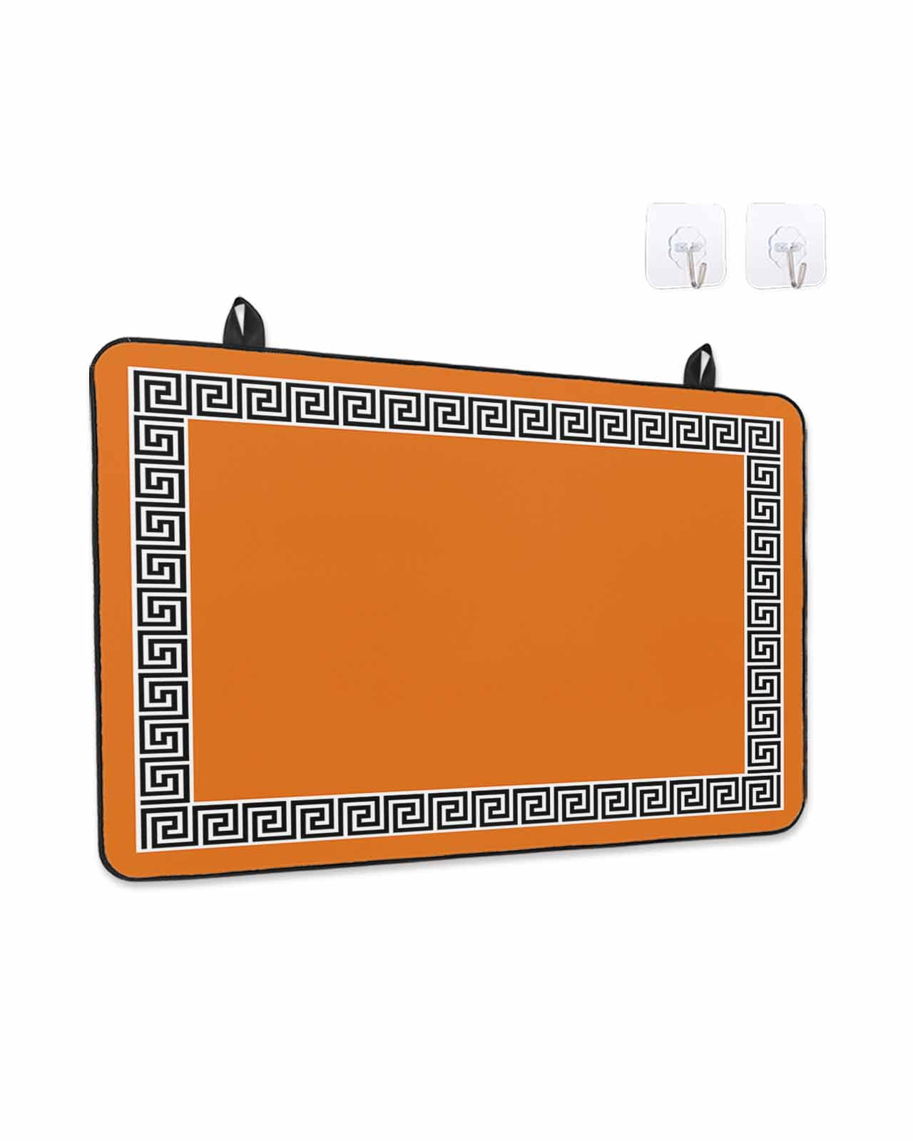 Stove Top Covers for Electric Stove, Orange Glass Stovetop Cover Protector, Black Modern Geometric Abstract Art Aesthetics Induction Cooktop Protector Oven Mat for Kitchen Countertop 24"x21"